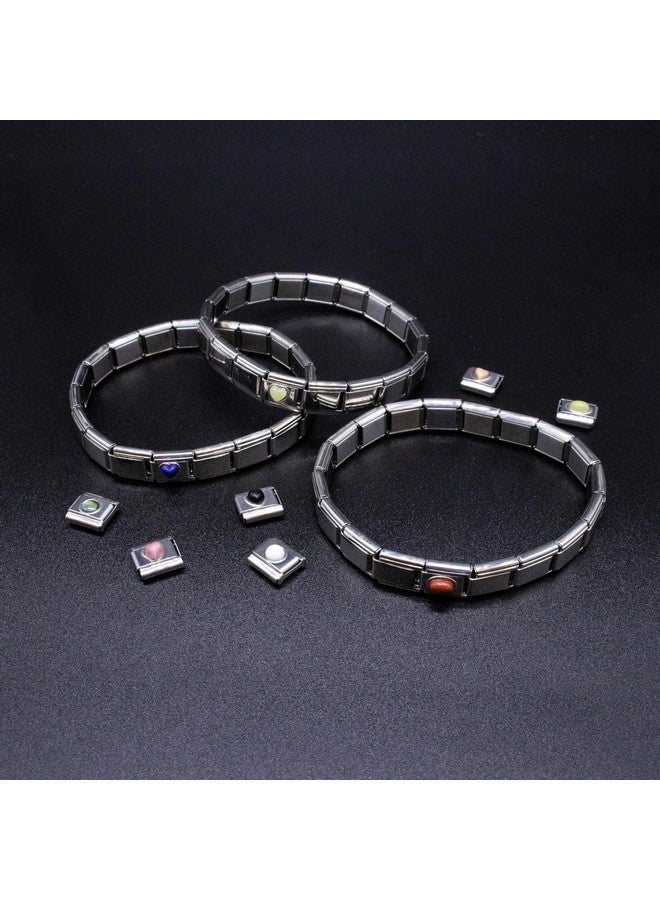 Fablinks Italian Charm Bracelet Charms, Semiprecious Stone Charms, 9Mm Stainless Steel Links Bracelets Jewelry For Women (Paua Shell Oval) - Image 5