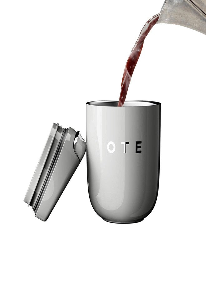 أو تي إي كوب قهوة OTE للسفر، كوب قهوة مزدوج الجدران سعة 220 مل، مصنوع من الفولاذ المقاوم للصدأ المعزول بتفريغ الهواء مع غطاء مانع للتسرب، أكواب قهوة قابلة لإعادة الاستخدام، خالٍ من مادة BPA، كوب حراري صغير/أكواب محمولة للمشروبات الساخنة والباردة، رمادي - Image 1