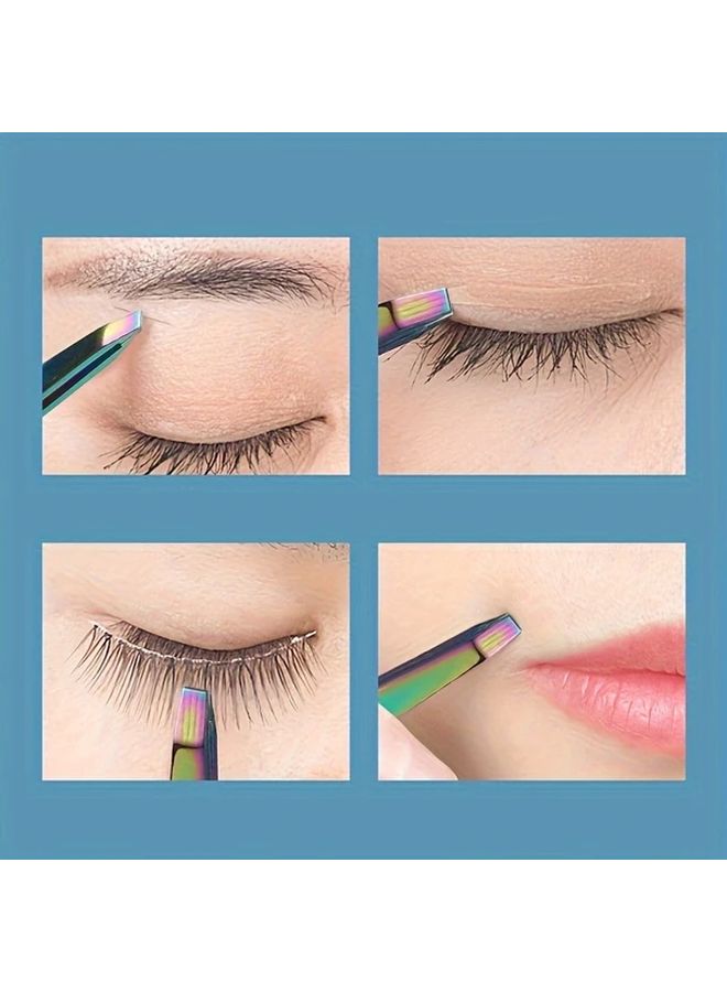 4 Piece Set Stainless Steel Eyebrow Tweezers For Precise Hair Removal Women Men - Image 2
