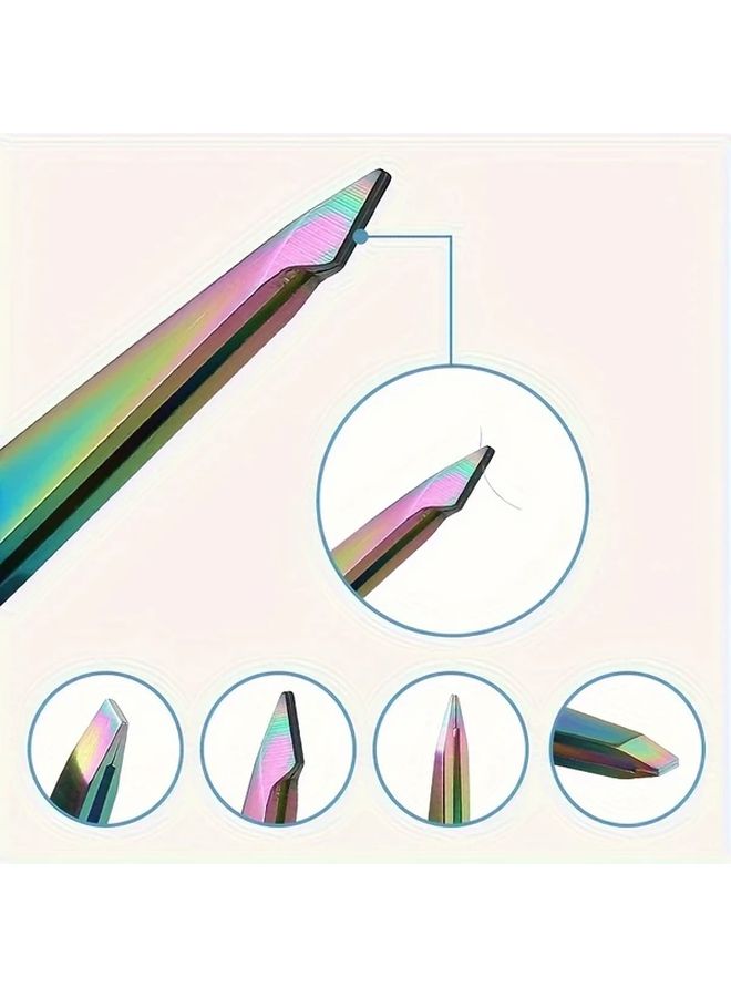 4 Piece Set Stainless Steel Eyebrow Tweezers For Precise Hair Removal Women Men - Image 3