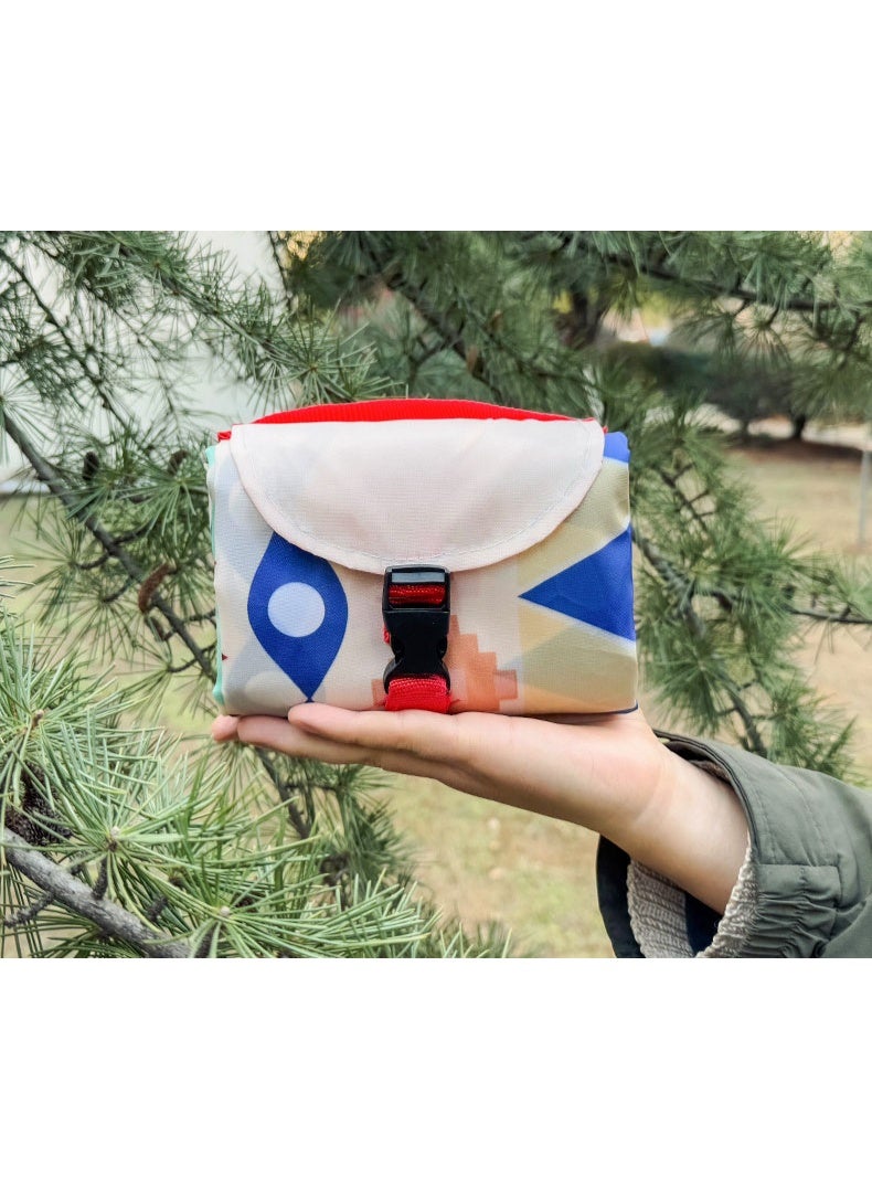 Portable Mini Picnic Blanket, Waterproof Pocket Beach Mat, Foldable Oxford Outdoor Mat for Camping, Hiking, Park, Travel - Image 3