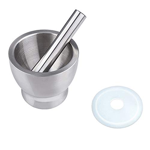 EMNDR Kitchen Food Tools Stainless Steel Manual Garlic Spice Tamping Rammer Mortar Pestle Mill Grinder Crushing Bowl with Cover Garlic Spice Bean fine Grinder Kitchen Tool Accessories - Image 1