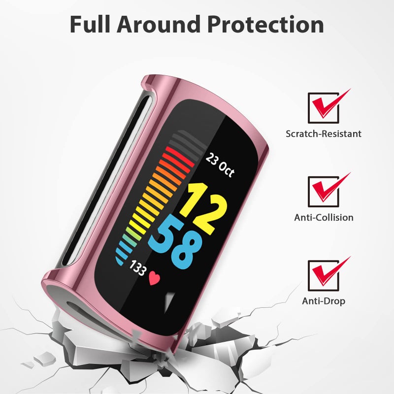 Meliya 4 Pack Screen Protector Compatible with Fitbit Charge 6/Charge 5(NOT for Charge 4/3),TPU All-Around Protective Case Cover Rugged Bumper Shell Accessories for Charge 6/5 Smartwatch - Image 3