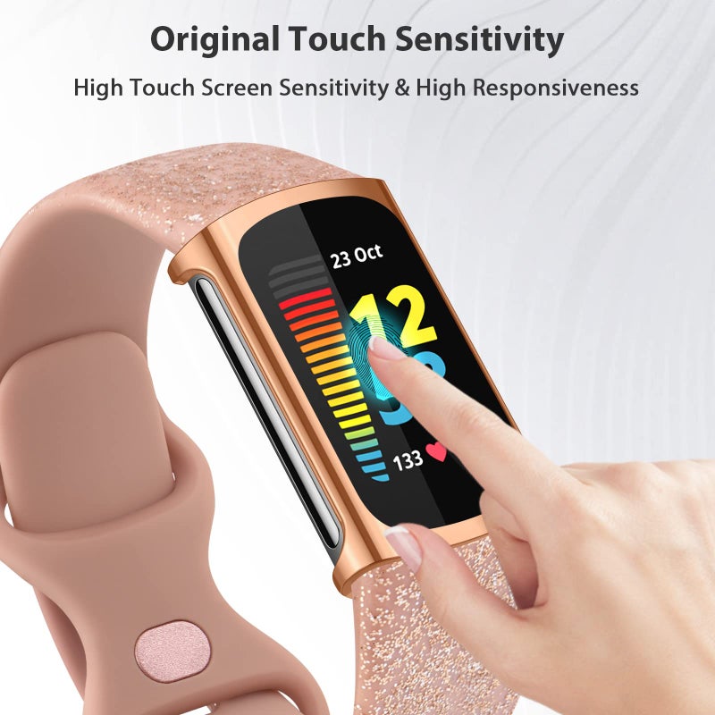 Meliya 4 Pack Screen Protector Compatible with Fitbit Charge 6/Charge 5(NOT for Charge 4/3),TPU All-Around Protective Case Cover Rugged Bumper Shell Accessories for Charge 6/5 Smartwatch - Image 2