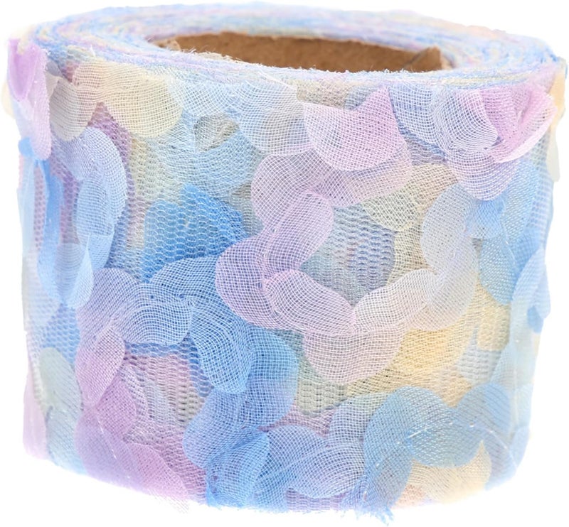 Chiffon Rose Embroidered Lace Trim for Clothing and Headwear Accessories DIY Sewing Craft Decoration 1 Roll - Image 1
