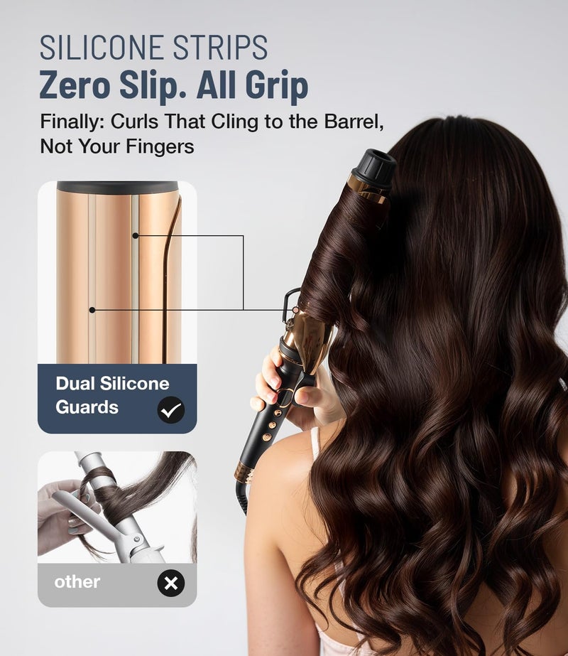ORYNNE Titanium 2 Inch Curling Ironï¼ŒExtra-Long Barrel for Long Hair, Curling Iron 2 Inch with Dual PTC Heater, 12 Heat Settings Big Barrel Curling Irons, 60 Mins Auto-Off & Dual Voltage - Image 5
