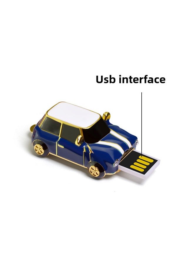Direct Retro Birthday Gift Metal Creative USB Flash Drive Creative Personality Mobile Storage Disk Classic Car USB Flash Drive-Color:Blue-Capacity:256MB  - Image 4
