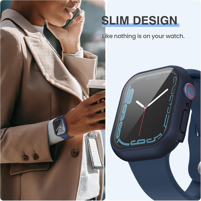 Tensea [3PCS for Apple Watch Screen Protector Case 44mm SE 3/SE 2rd Generation/SE/Series 6/5/4 Accessories, iWatch Protective Face Cover for Women Men, Bumper Tempered Glass for iPhone Watch 44 mm - Image 4