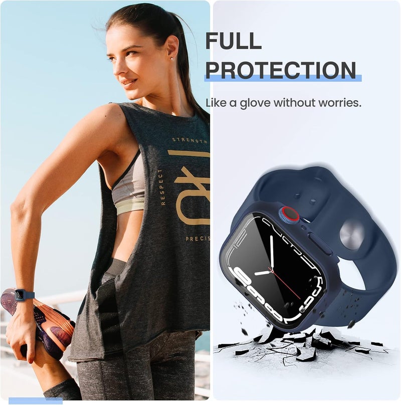 Tensea [3PCS for Apple Watch Screen Protector Case 44mm SE 3/SE 2rd Generation/SE/Series 6/5/4 Accessories, iWatch Protective Face Cover for Women Men, Bumper Tempered Glass for iPhone Watch 44 mm - Image 3