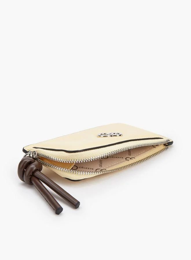 Celeste YELLOW Logo Accent Wallet With Zip Closure for Women | Best Price UAE