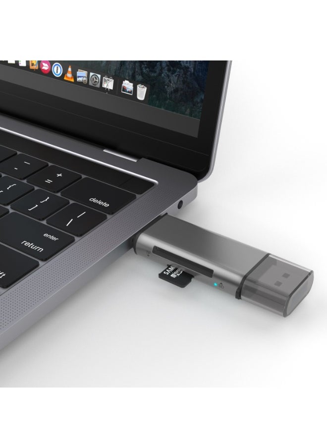 Generic - SD Card Reader USB 3.0/USB C OTG Dual Slot Memory Card Adapter for iPhone 16/15 Series, 2022-2016 MacBook Pro 15/16, M1 M2 Mac Air, iPad, Surface, Dell XPS, Samsung, Huawei - Image 1