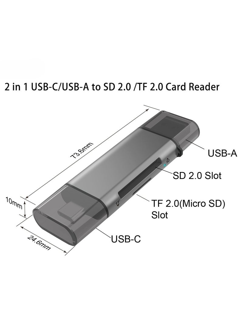 Generic - SD Card Reader USB 3.0/USB C OTG Dual Slot Memory Card Adapter for iPhone 16/15 Series, 2022-2016 MacBook Pro 15/16, M1 M2 Mac Air, iPad, Surface, Dell XPS, Samsung, Huawei - Image 1