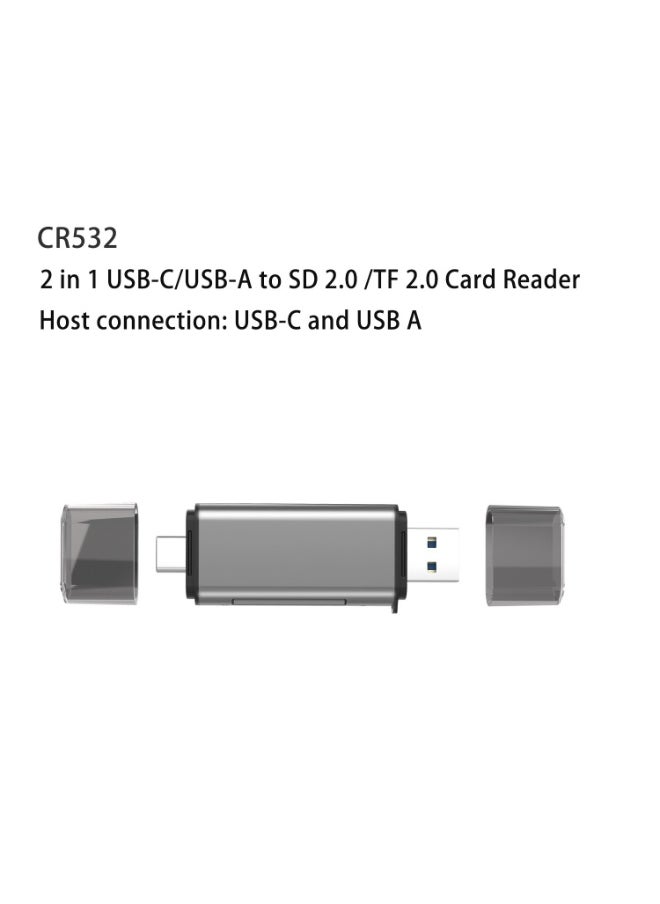 Generic - SD Card Reader USB 3.0/USB C OTG Dual Slot Memory Card Adapter for iPhone 16/15 Series, 2022-2016 MacBook Pro 15/16, M1 M2 Mac Air, iPad, Surface, Dell XPS, Samsung, Huawei - Image 1
