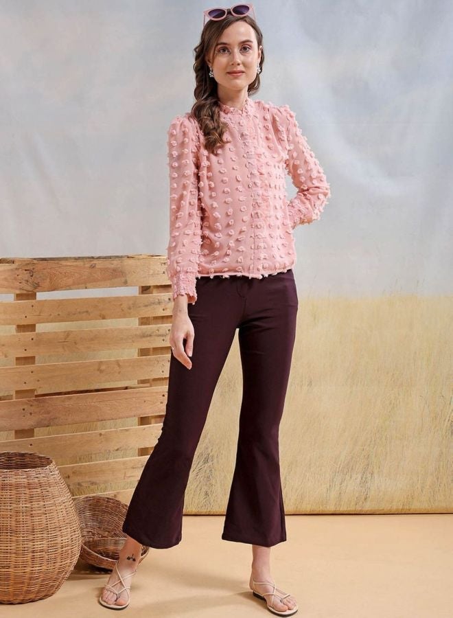 Freehand Women Regular Fit Textured Shirt Collar Long Sleeve Shirt - Image 4
