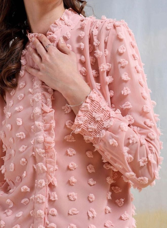 Freehand Women Regular Fit Textured Shirt Collar Long Sleeve Shirt - Image 2