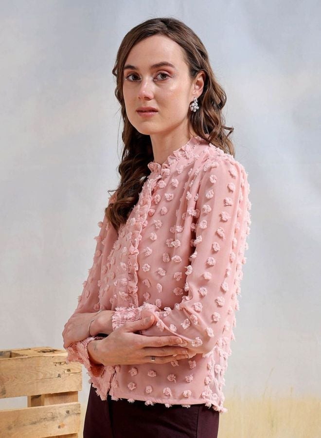 Freehand Women Regular Fit Textured Shirt Collar Long Sleeve Shirt - Image 3
