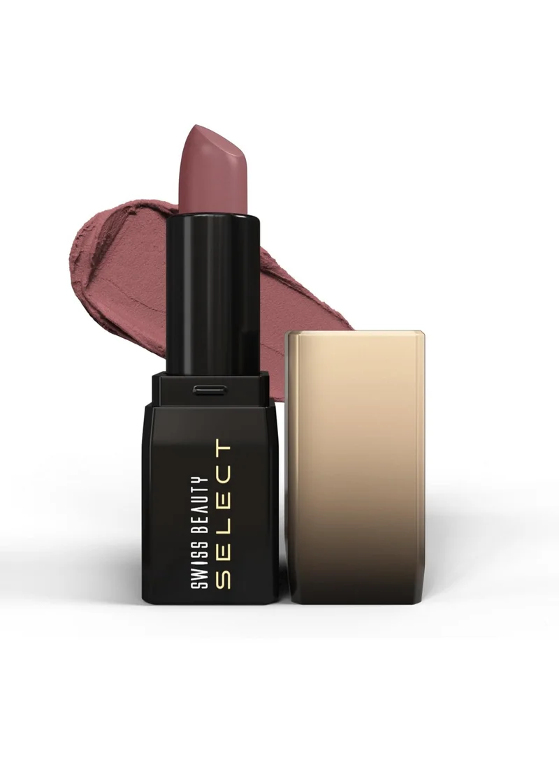 سويس بيوتي Swiss Beauty Select Dare To Matte Creamy Lipstick | with Velvety matte finish | Long Lasting Stay | with Vitamin E | Shade- Antique Nude, 3.8g |