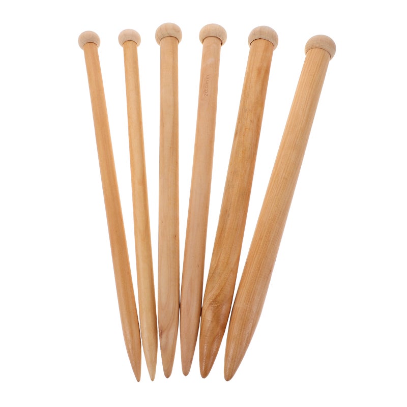 6pcs Jumbo Knitting Needles For Diy Blankets Thick Yarn Crafts Beginner 35cm Straight Needles Portable Hand Knitting Tool For Diy Projects - Image 1