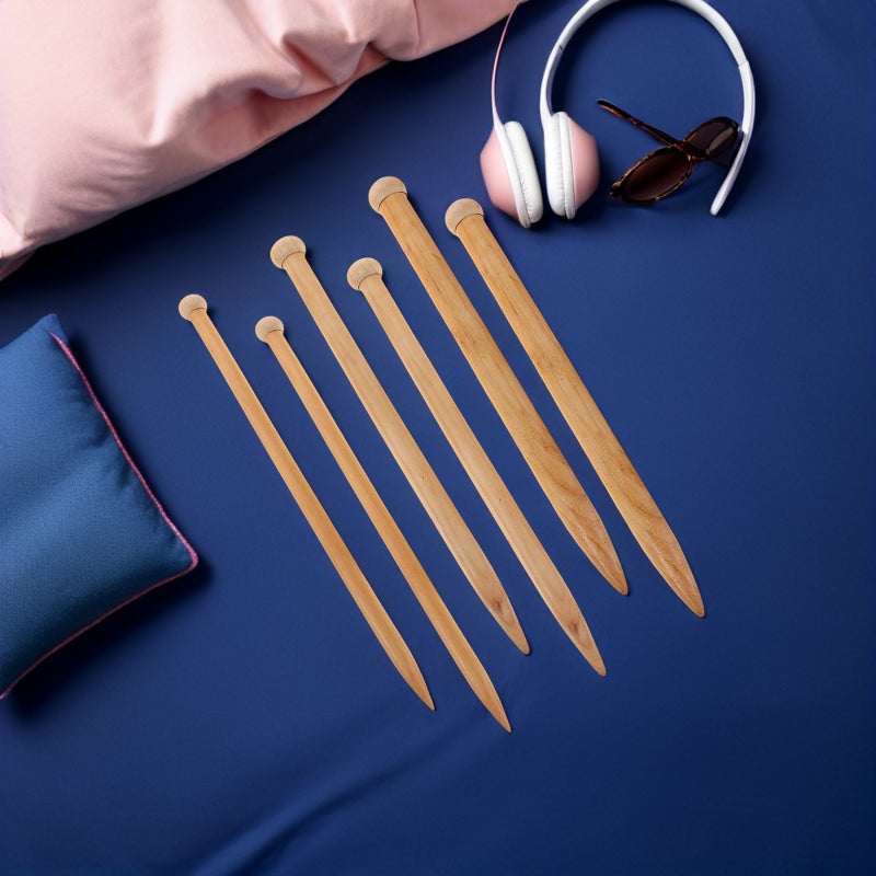 6pcs Jumbo Knitting Needles For Diy Blankets Thick Yarn Crafts Beginner 35cm Straight Needles Portable Hand Knitting Tool For Diy Projects - Image 3