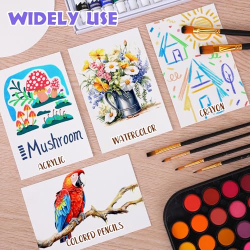 AROIC 50 Sheets Watercolor Paper Bulk, 6 Sizes 9" x 12",8" x 10",8" x 8" etc.(300 GSM), White Water Color Paper for Kids, Adults, Artists, Painting & Craft Paper, Watercolor Paper, Drawing Supplies - Image 5