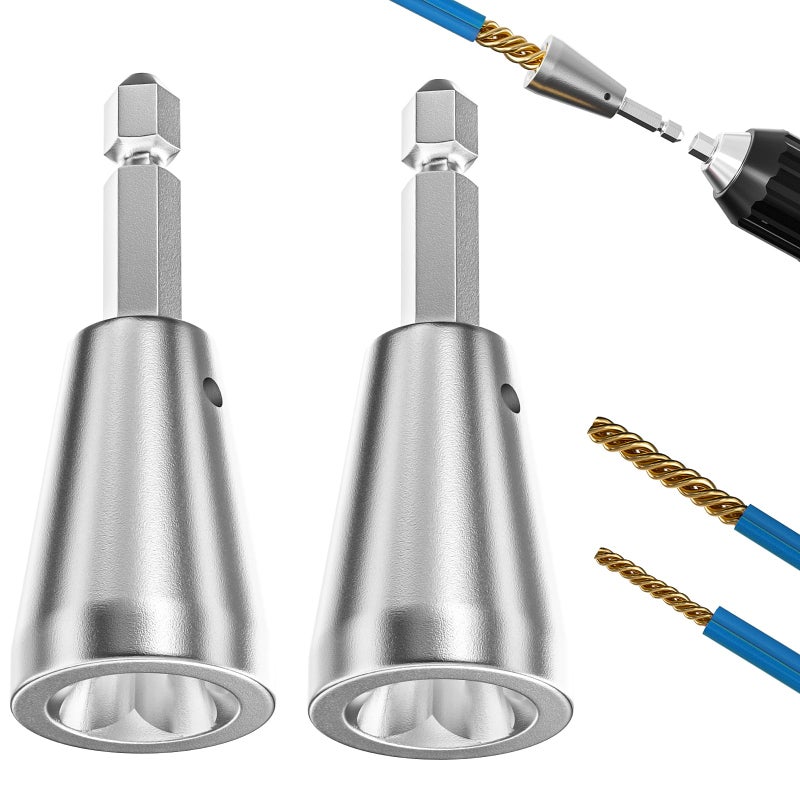 Aikyciu 2PCS Wire Twister Tool for Drill, Wire Nut Twister for Electrical Power Drill, 6mm Hex Shank Cable Wire Twisting Tool Wire Twister Wire Connector for 9-22 AWG - Image 1