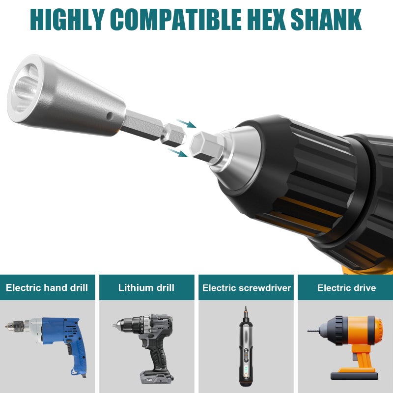 Aikyciu 2PCS Wire Twister Tool for Drill, Wire Nut Twister for Electrical Power Drill, 6mm Hex Shank Cable Wire Twisting Tool Wire Twister Wire Connector for 9-22 AWG - Image 5