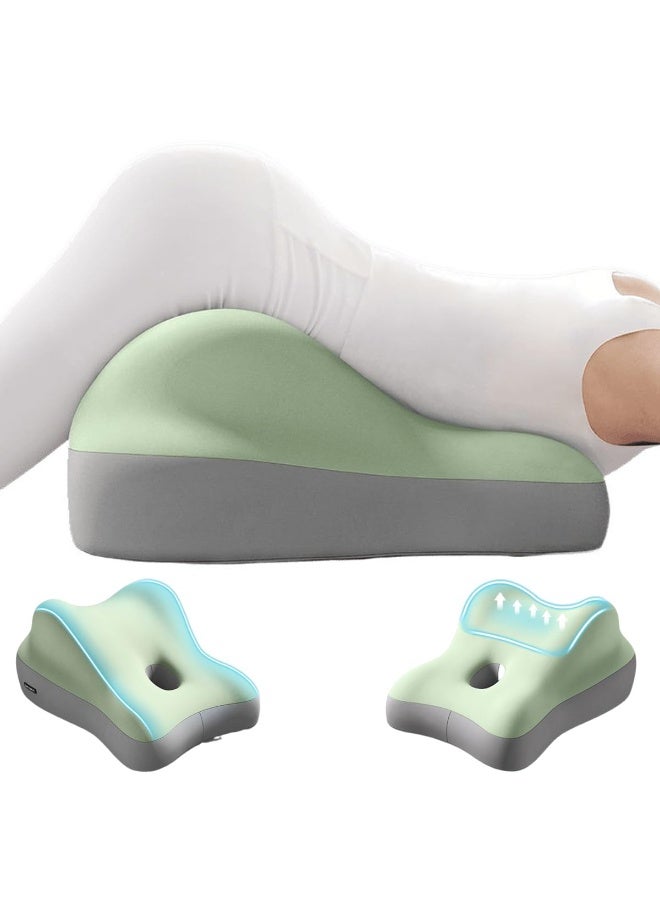 WALALLA 3-in-1 Leg Elevation & Lumbar Support Pillow - Orthopedic Sleeping Cushion for Bed, Sofa & Travel | Portable Body Pillow for Camping, Post-Surgery & Back Pain Relief (Memory Foam, Green Grey) - Image 1