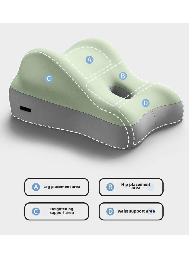 WALALLA 3-in-1 Leg Elevation & Lumbar Support Pillow - Orthopedic Sleeping Cushion for Bed, Sofa & Travel | Portable Body Pillow for Camping, Post-Surgery & Back Pain Relief (Memory Foam, Green Grey) - Image 4