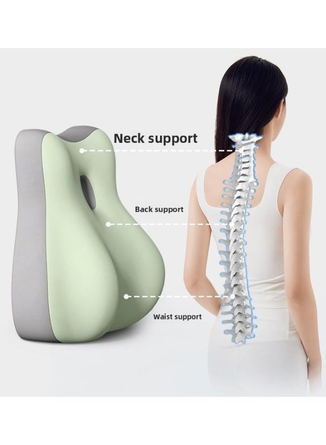 WALALLA 3-in-1 Leg Elevation & Lumbar Support Pillow - Orthopedic Sleeping Cushion for Bed, Sofa & Travel | Portable Body Pillow for Camping, Post-Surgery & Back Pain Relief (Memory Foam, Green Grey) - Image 2
