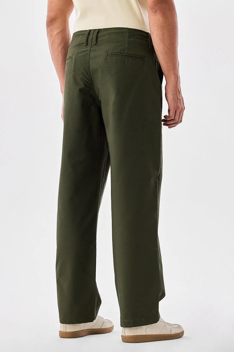 SNITCH Olive Loose Fit Trousers