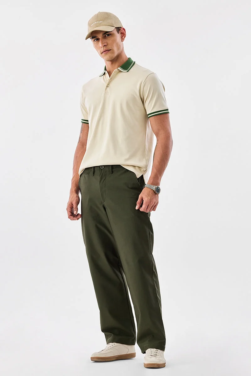 SNITCH Olive Loose Fit Trousers