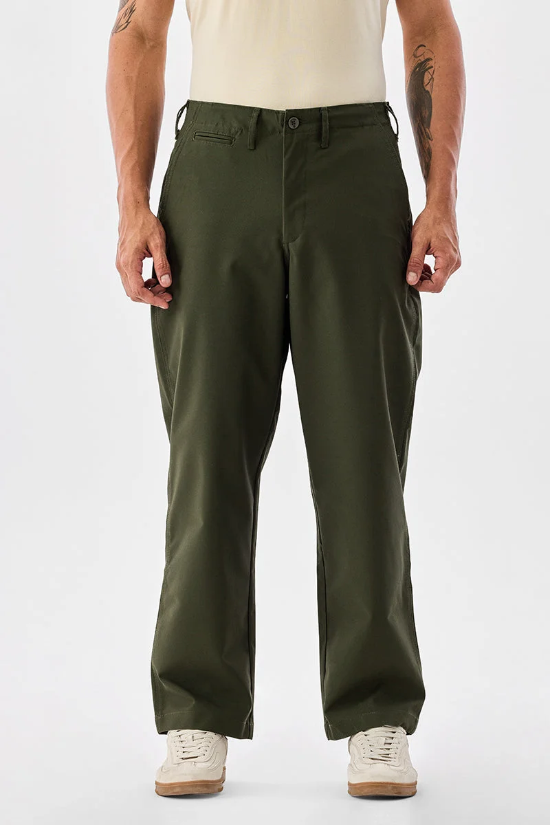SNITCH Olive Loose Fit Trousers
