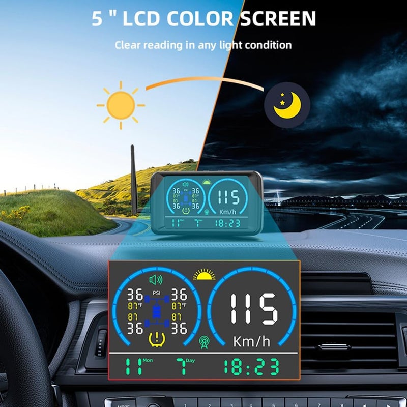 Eacam Tire Pressure Monitoring System with 4 Sensors 4 Alarm Modes Solar RV TPMS for RV Light Trucks and Small Cars - Image 4