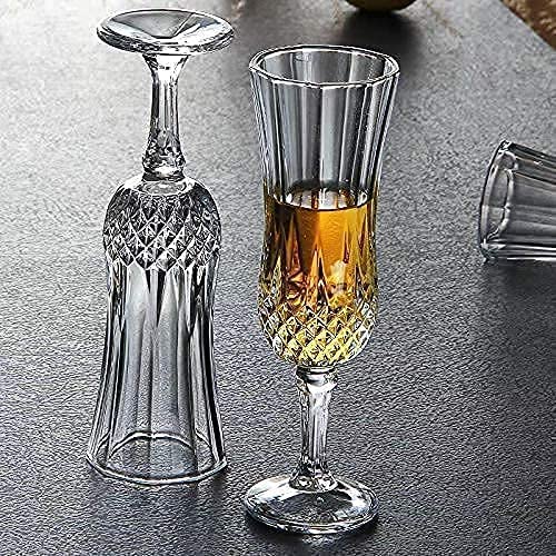 NVRA 190ml Premium and Stylish Crystal Champagne Glass Vintage Diamond Cut Design Long Champagne Wine Glass with Elegant Flutes Stem Clear_185ml Set of 6 - Image 3