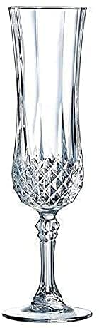 NVRA 190ml Premium and Stylish Crystal Champagne Glass Vintage Diamond Cut Design Long Champagne Wine Glass with Elegant Flutes Stem Clear_185ml Set of 6 - Image 5