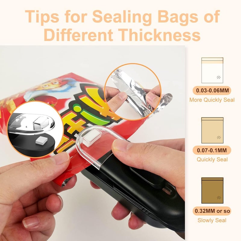 BLAPOXE Bag SealerTransparent Handheld Heat Sealing Machine2 in 1 Heat Sealer and CutterBag SealerKitchen Gadget Bag Resealer for Snack Fruits Cookies Fresh - Image 4