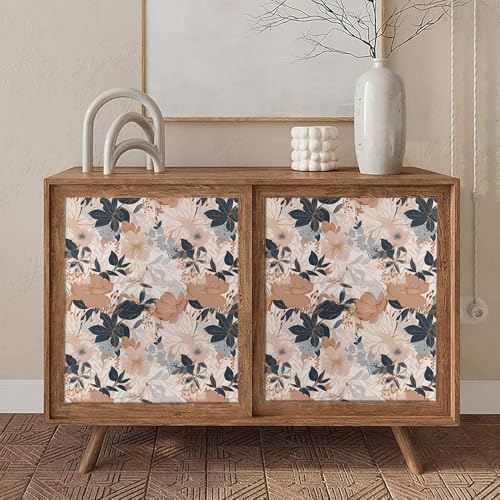 MuralPeel Modern Brown Navy Flower Plants Vintage Peel and Stick Wallpaper Self Adhesive Removable Easy Peel Off Stick on Wall Paper for Bedroom Cabinet Renter - Image 5