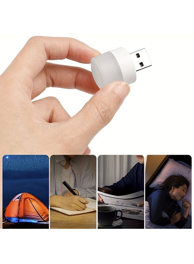 White Mini USB Book Reading Light 10pcs Warm White Eye Protection LED Night Lamp - Image 3