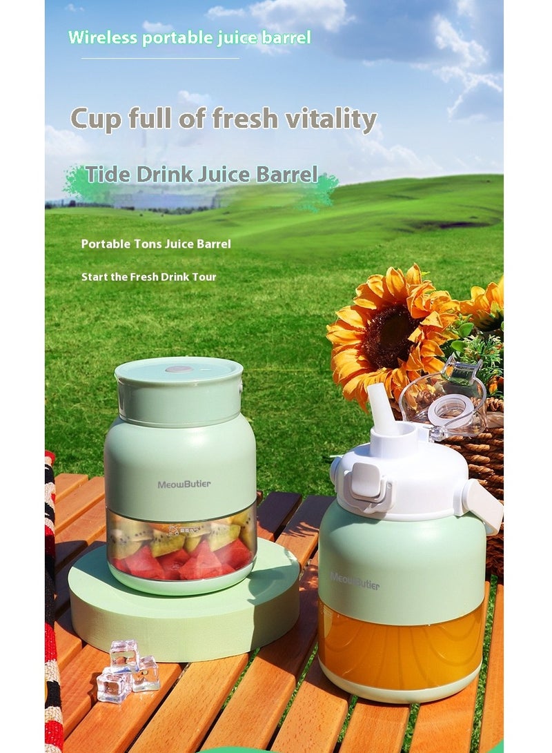 Juice Maker Rchargeable Portable Blender Cup with 10 Blades, 60 Second Fruit-Crushing Power Green 1pcs  - Image 3