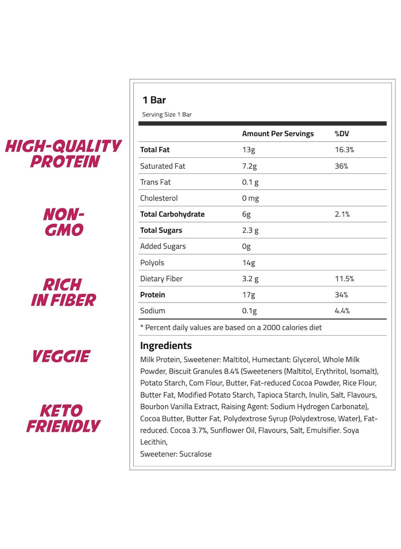 Laperva - Keto Cake Protein Cookies &Cream Bar 60gm Pack of 18 - Image 1