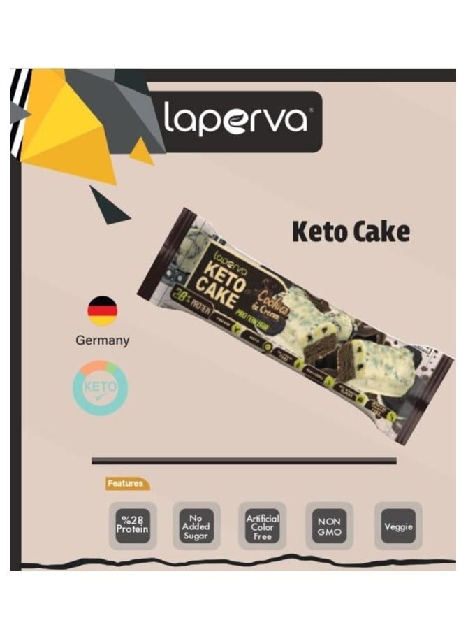 Keto Cake Protein Cookies &Cream Bar 60Gm Pack Of 18