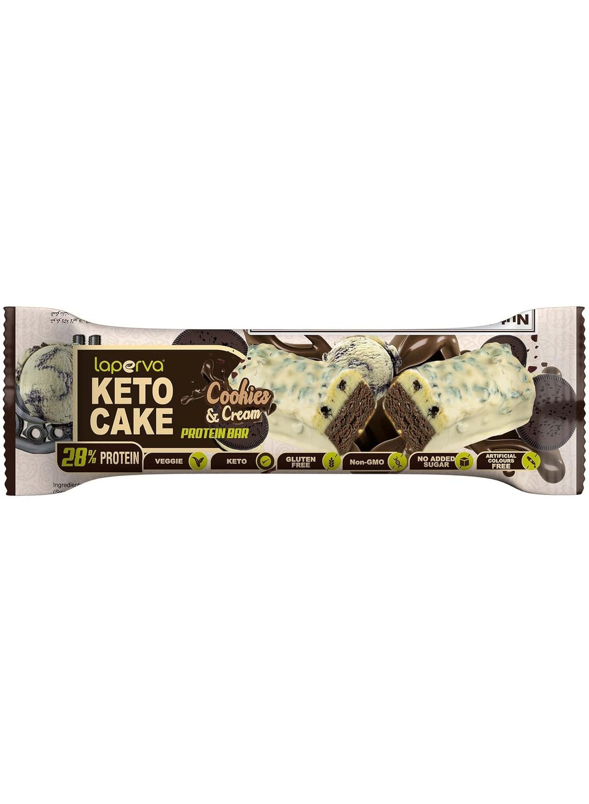 Keto Cake Protein Cookies &Cream Bar 60Gm Pack Of 18