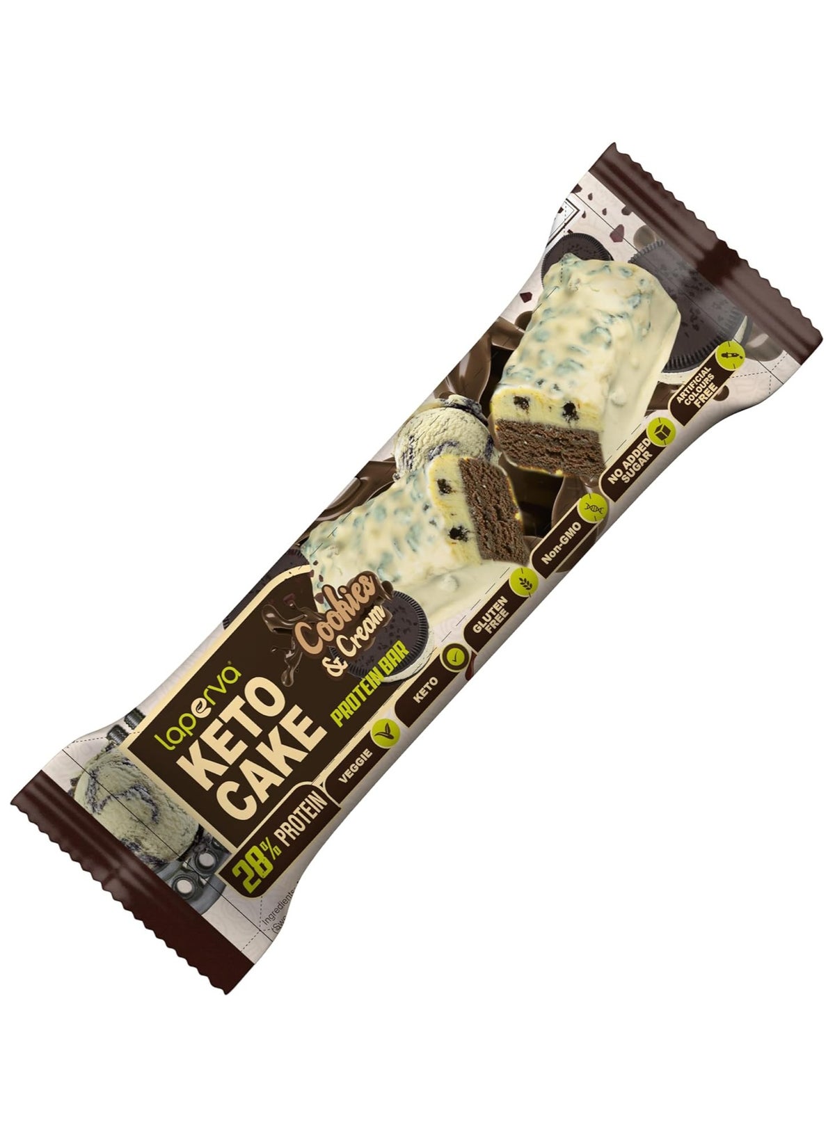 Keto Cake Protein Cookies &Cream Bar 60Gm Pack Of 18