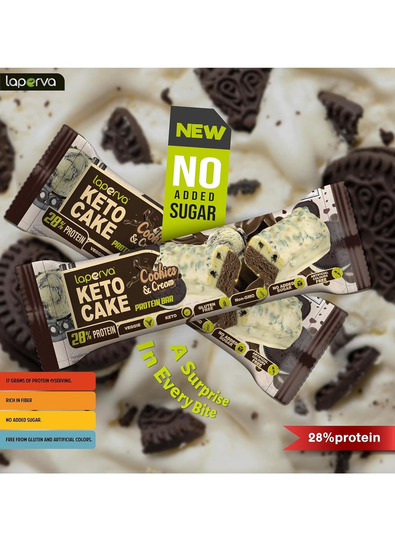 Laperva - Keto Cake Protein Cookies &Cream Bar 60gm Pack of 18 - Image 1