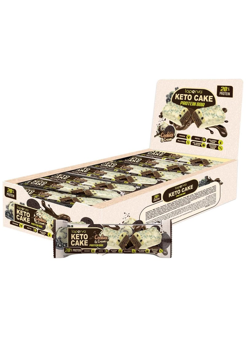 Laperva - Keto Cake Protein Cookies &Cream Bar 60gm Pack of 18 - Image 1