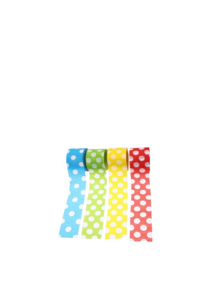 Terabyte Crepe Paper Unique Polka Dot (Pack of 2) 2inch x 90feet Red and Green - Image 3
