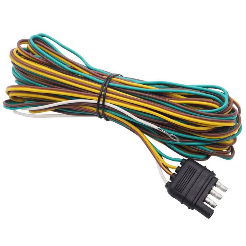 Ruibapa 25 Foot 4 Wire 4Flat Trailer Light Wiring Harness Extension Kit with 18 Gauge White Ground Wire for Trailers - Image 3