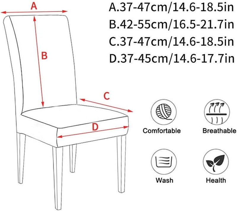 Stretch Printed Chair Cover Mid Back Living Room Dining Room Floral Decorative Chair Cover,4 Pack,Maple Leaf - Image 4