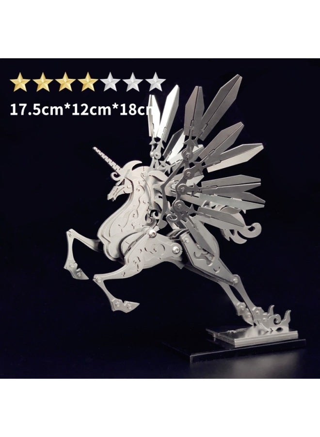 Steel Warcraft 3D Metal Jigsaw Puzzle Assembled Model Stall Adult Children Handmade DIY Gift Educational Toys-Color:[Medium Unicorn] Diy - Image 1