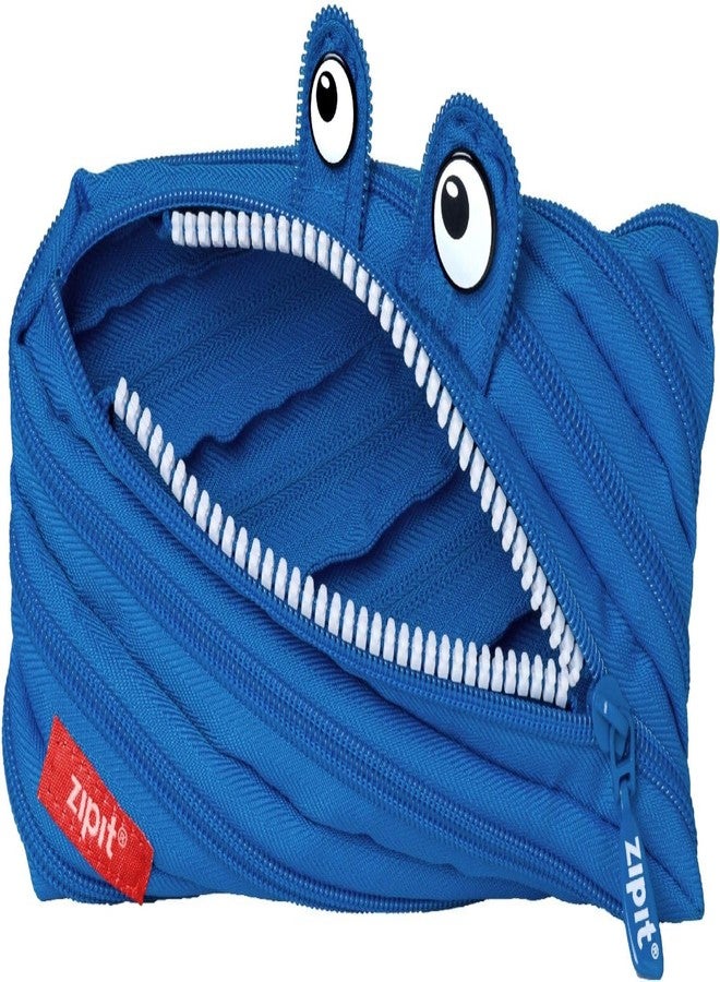 ZIPIT Monster Pencil Case for Kids, Cute Zipper Pouch for Boys Girls and Teens, Stationery Bag for School ,Blue - Image 1